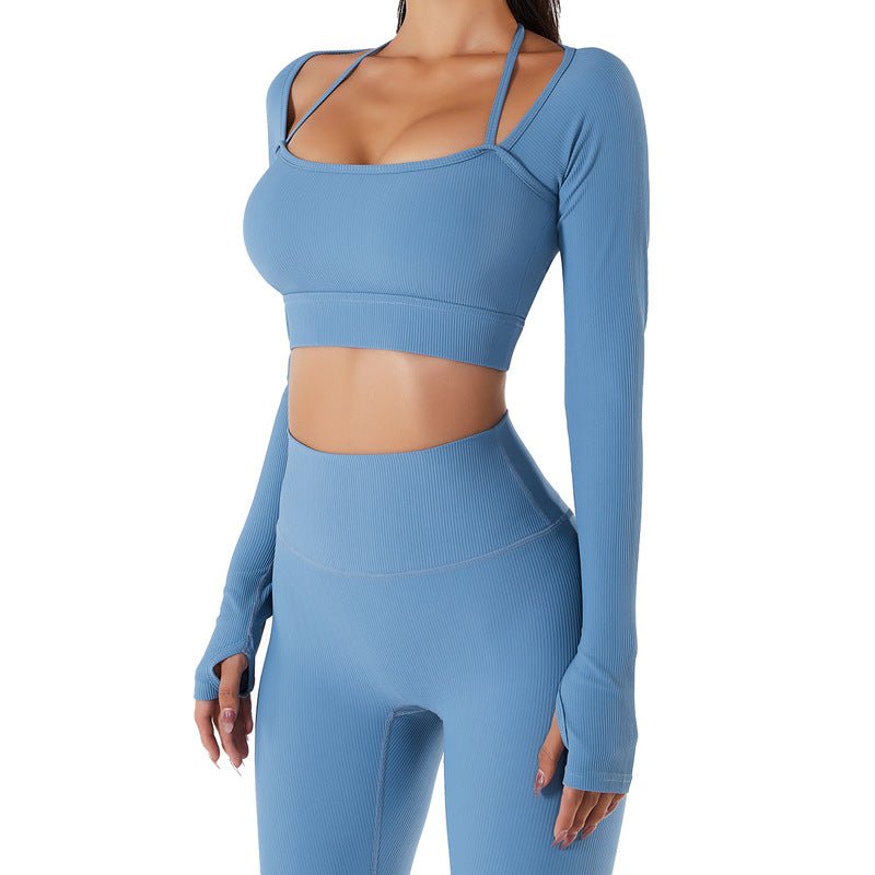 Sports Top Women's Quick-drying Workout Clothes With Chest Pad Slim Fit Skinny Long Sleeve Yoga WearClothingCJDK190997216PK