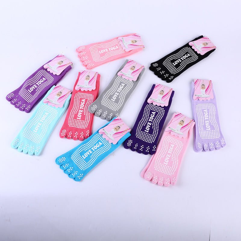 Women's Pure Cotton Dispensing Non-slip Yoga Five Finger SocksClothingCJWZ148120006FU